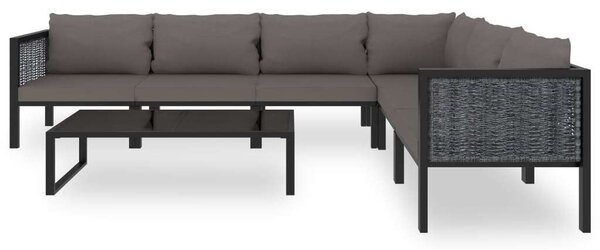 Polyrattan Kerti Ülőgarnitúra - 7 részes - Antracitszürke