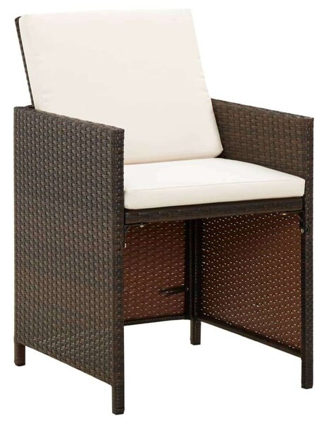 Polyrattan Kerti Étkezőgarnitúra - 9 részes - Barna