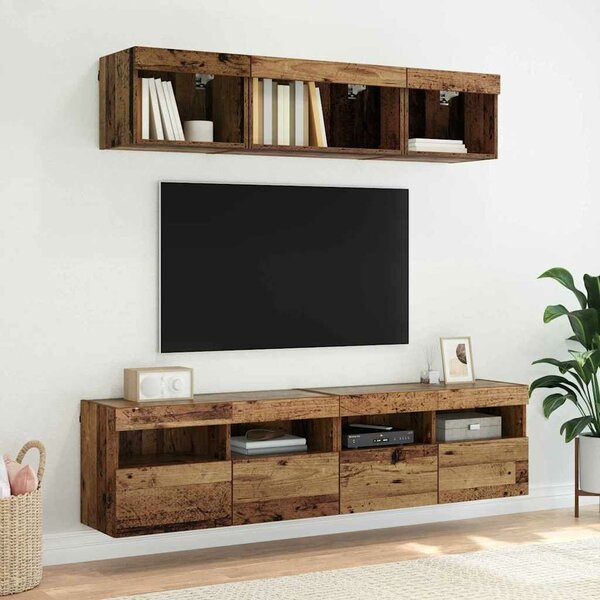 VidaXL TV Fali Szekrények 2 pcs Öreg fa 80 x 30 x 40 cm Faanyag