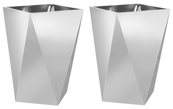 VidaXL Növénytartó 2 pcs Ezüst 50 x 50 x 75 cm Horganyzott acél