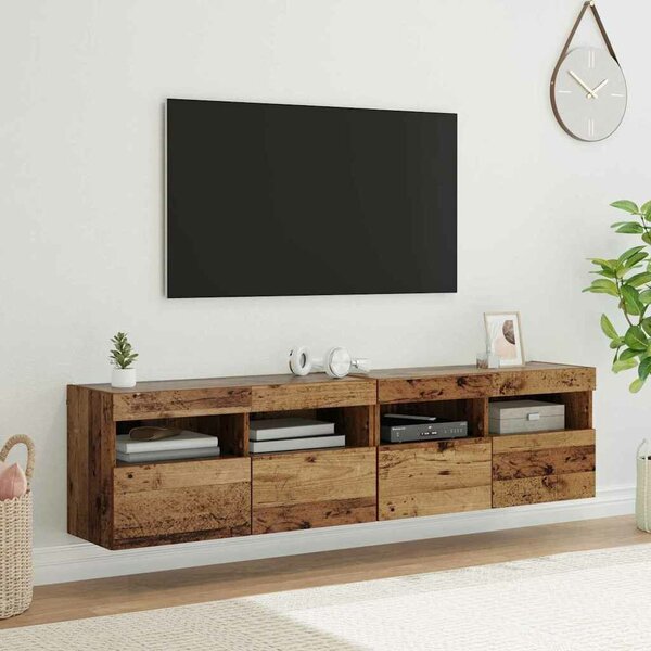 VidaXL TV Fali Szekrények 2 pcs Öreg fa 80 x 30 x 40 cm Faanyag