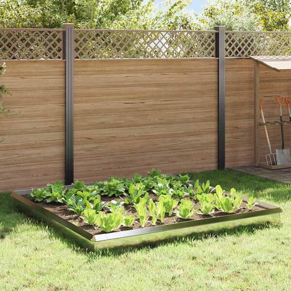 VidaXL Csiga kerítések 12 db 100 x 3,5 x 25 cm Rozsdamentes acél Ezüst