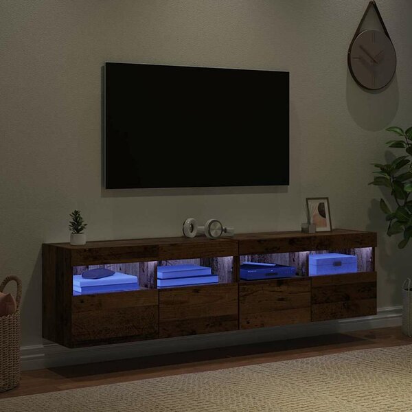 VidaXL TV Fali Szekrények 2 pcs Öreg fa 80 x 30 x 40 cm Faanyag