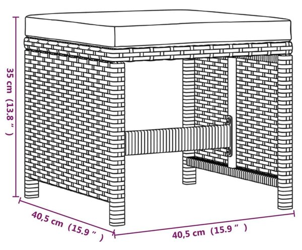 Polyrattan Kerti Étkezőgarnitúra - 9 részes - Barna