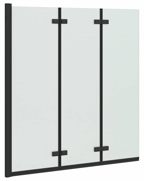 VidaXL Összecsukható Zuhanyzó Előtető Fekete 130 x 138 cm