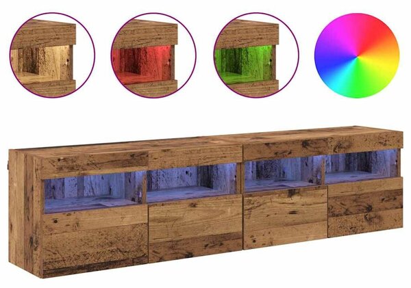 VidaXL TV Fali Szekrények 2 pcs Öreg fa 80 x 30 x 40 cm Faanyag