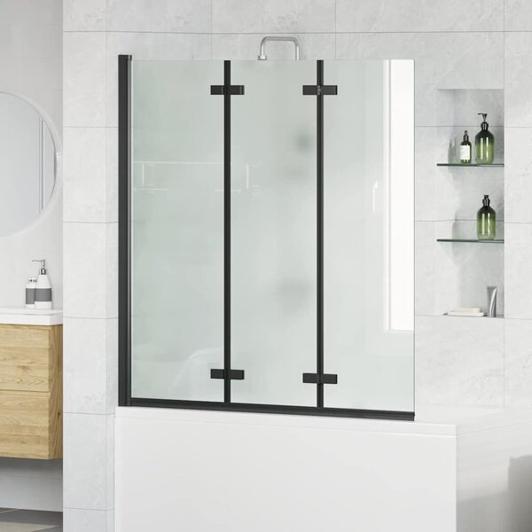 VidaXL Összecsukható Zuhanyzó Előtető Fekete 130 x 138 cm