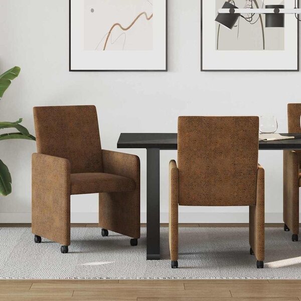 VidaXL Étkező Székek 2 pcs Barna 57 x 66 x 94 cm Műbőr velúr