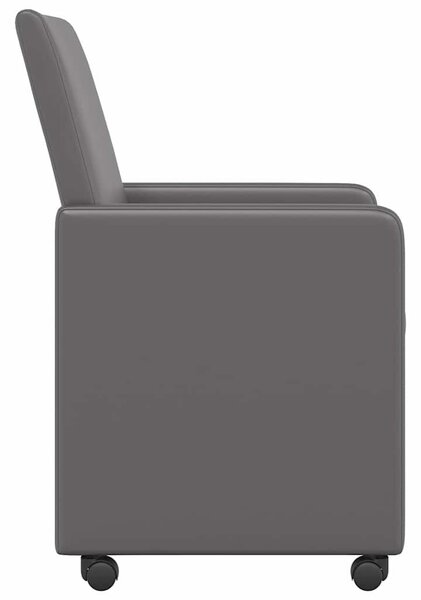 VidaXL Étkező Székek kerekekkel 2 pcs Szürke 57 x 66 x 94 cm Műbőr