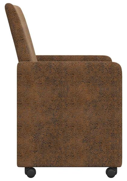 VidaXL Étkező Székek 2 pcs Barna 57 x 66 x 94 cm Műbőr velúr