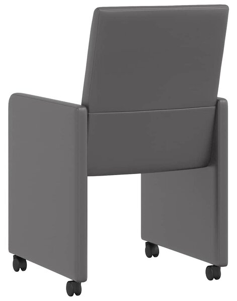 VidaXL Étkező Székek kerekekkel 2 pcs Szürke 57 x 66 x 94 cm Műbőr