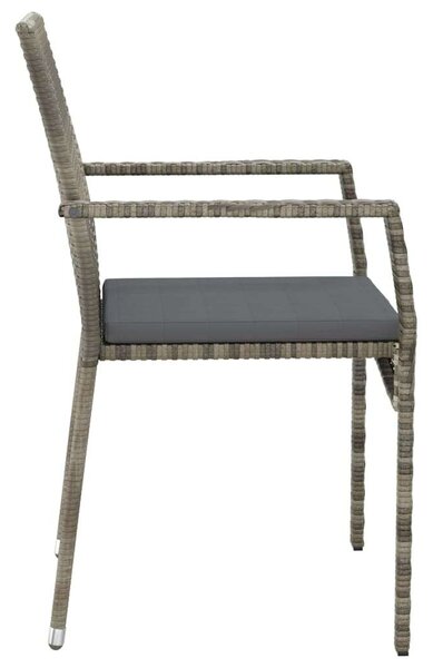 Polyrattan Kerti Étkezőgarnitúra - 7 részes - Szürke