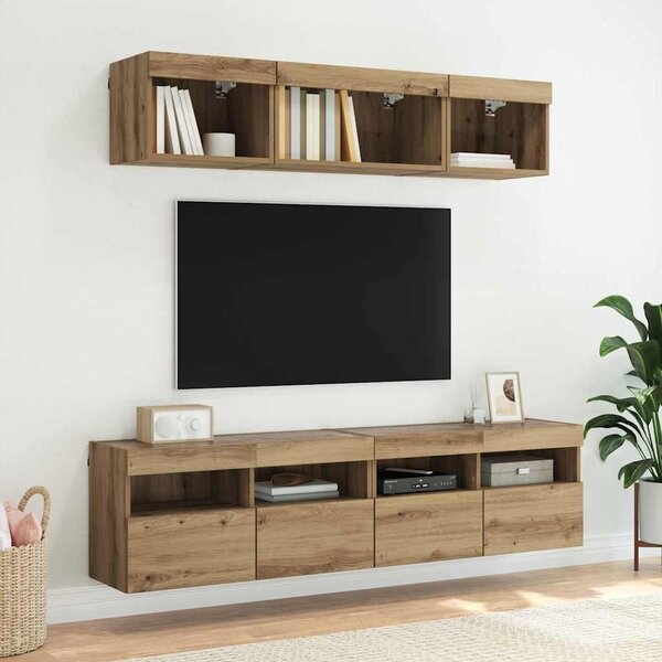 VidaXL TV Fali Szekrények 2 pcs Artisan tölgy 80 x 30 x 40 cm Faanyag