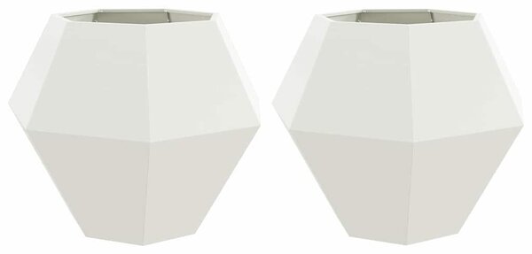 VidaXL Növénytartó 2 pcs Fehér 100 x 100 x 80 cm Acél
