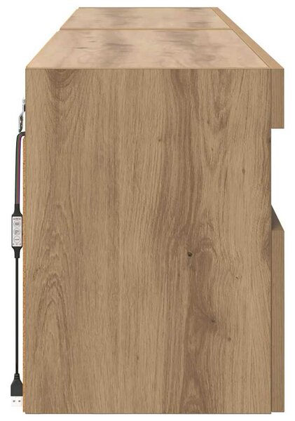 VidaXL TV Fali Szekrények 2 pcs Artisan tölgy 80 x 30 x 40 cm Faanyag