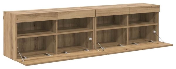 VidaXL TV Fali Szekrények 2 pcs Artisan tölgy 80 x 30 x 40 cm Faanyag