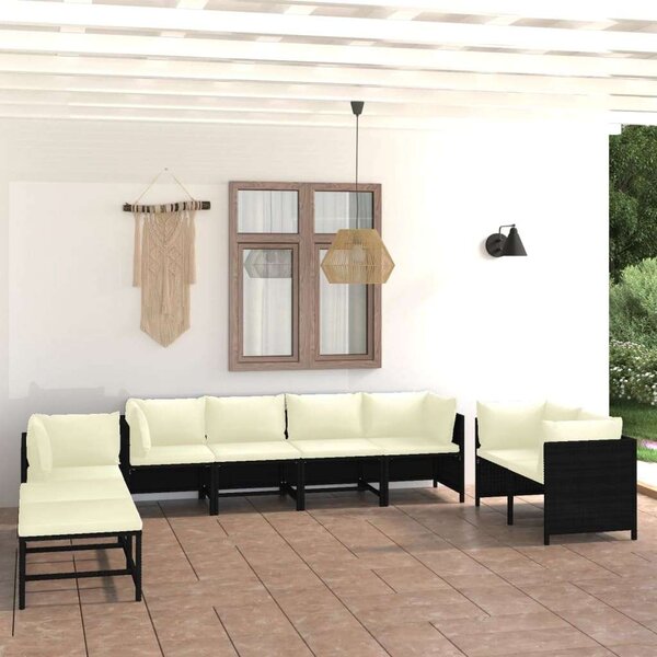 VidaXL Polyrattan Kerti Bútorszett - 10 részes