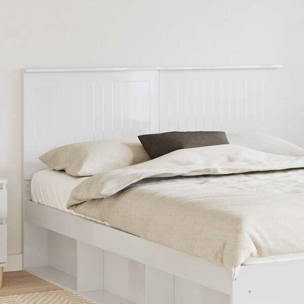VidaXL Fejtámla fejtámlával Fényes Fehér 150 cm Faanyag