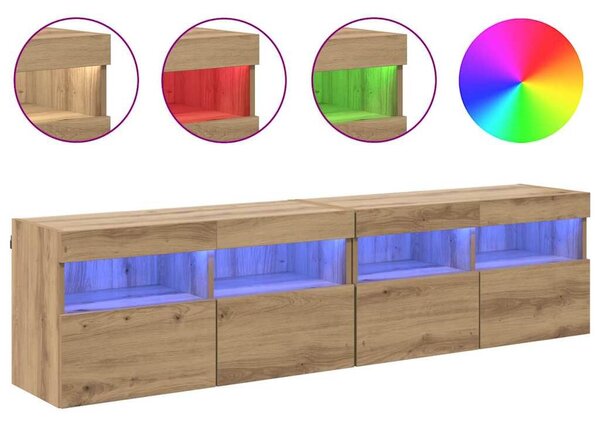 VidaXL TV Fali Szekrények 2 pcs Artisan tölgy 80 x 30 x 40 cm Faanyag