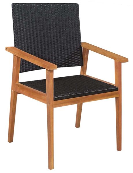 VidaXL Kültéri Polyrattan Étkezőgarnitúra - 5 részes - Fekete/Barna