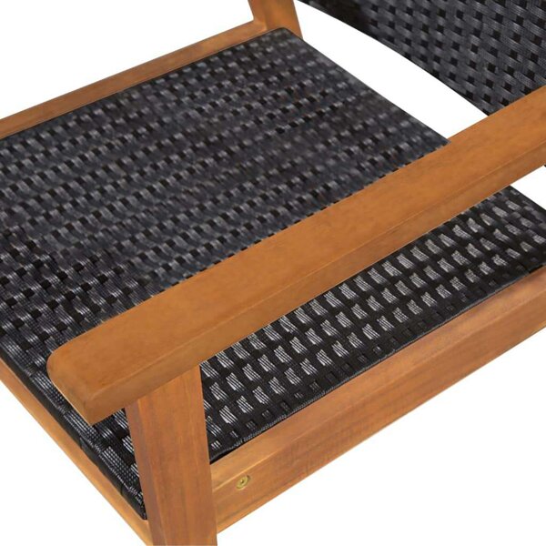 VidaXL Kültéri Polyrattan Étkezőgarnitúra - 5 részes - Fekete/Barna