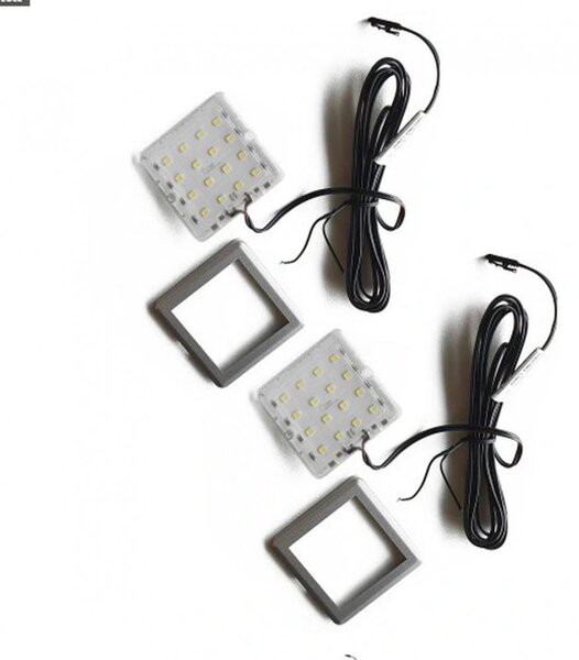 SQUARE 1 LED kétpontos spotlámpa - hideg fehér