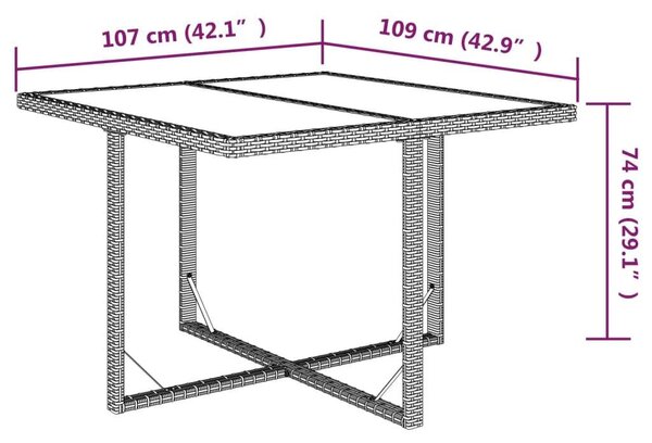 VidaXL 5 részes fekete polyrattan kerti étkezőgarnitúra párnákkal