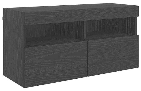 VidaXL TV Fali Egységek LED-del 5 pcs Fekete tölgy 40,5 x 30 x 90 cm