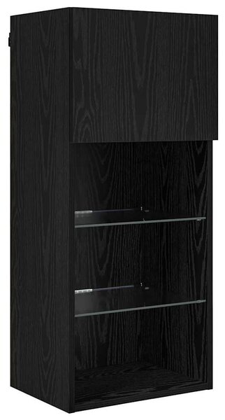 VidaXL TV Fali Egységek LED-del 5 pcs Fekete tölgy 40,5 x 30 x 90 cm