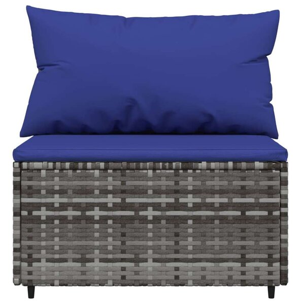 VidaXL 3 részes szürke polyrattan kerti ülőgarnitúra párnákkal