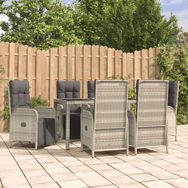 VidaXL Polyrattan Kerti Étkezőgarnitúra - 7 Fős