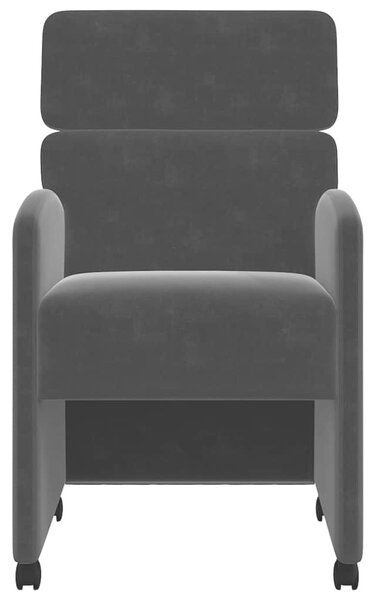 VidaXL Étkező Székek kerekekkel 2 pcs Fekete 58 x 65 x 98 cm Bársony