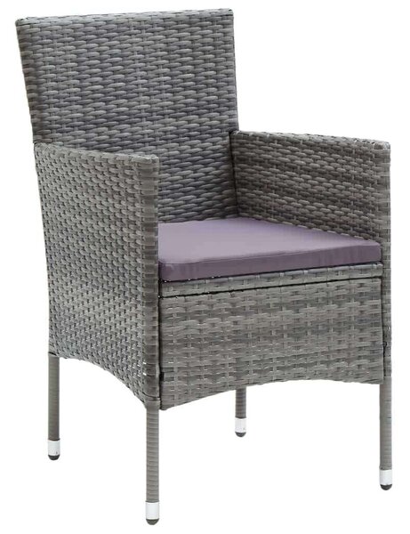 VidaXL Kültéri Étkezőgarnitúra - 9 részes - Szürke Polyrattan