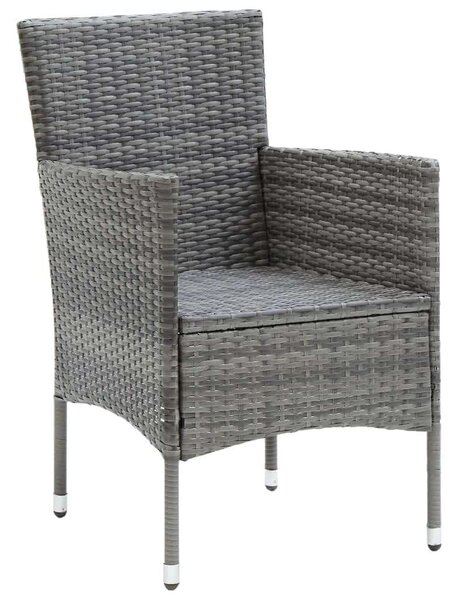VidaXL Kültéri Étkezőgarnitúra - 9 részes - Szürke Polyrattan
