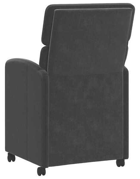 VidaXL Étkező Székek kerekekkel 2 pcs Fekete 58 x 65 x 98 cm Bársony
