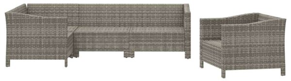 VidaXL Polyrattan Kerti Ülőgarnitúra - 5 részes - Szürke