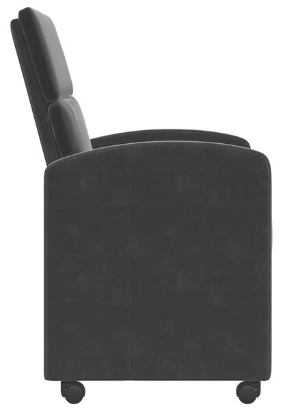 VidaXL Étkező Székek kerekekkel 2 pcs Fekete 58 x 65 x 98 cm Bársony