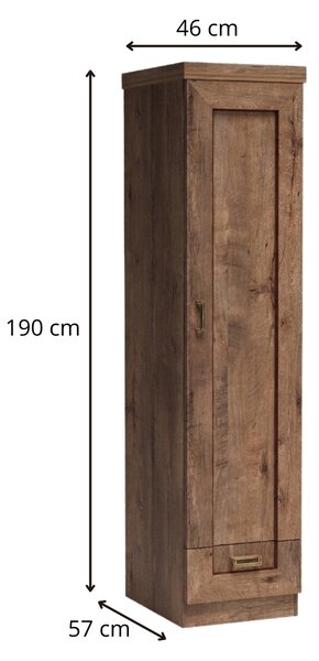 GIADA egyajtós gardróbszekrény - szélesség 46 cm, lefkas tölgyfa