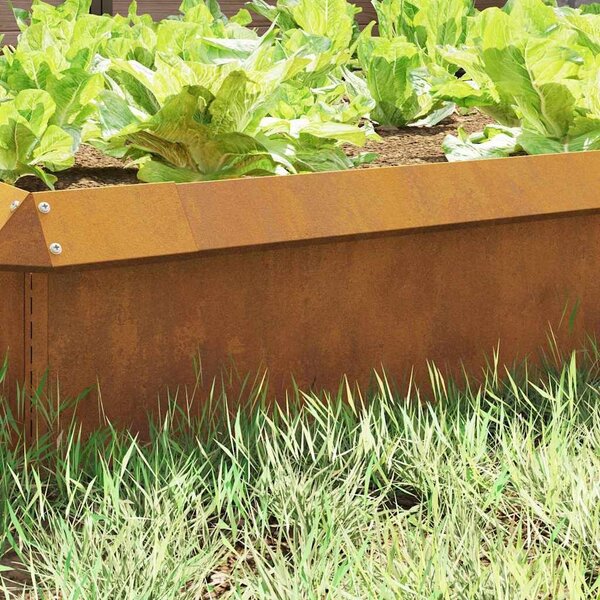 VidaXL Csiga kerítés 16 db 100 x 3,5 x 25 cm Időjárásálló Acél Rozsdás