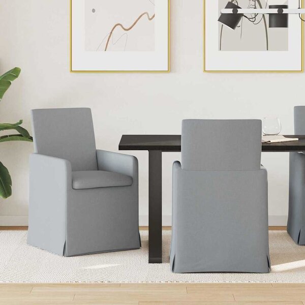 VidaXL Étkező Székek 2 pcs Világosszürke 57 x 67 x 95 cm szövet