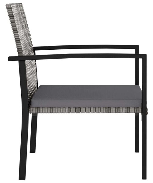 Polyrattan Kerti Étkezőgarnitúra - 5 részes - Szürke