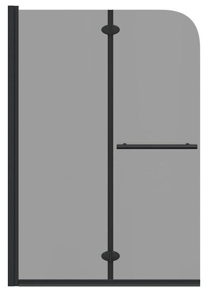 VidaXL Zuhanybeépítés Fekete 95 x 140 cm ESG üveg és alumínium