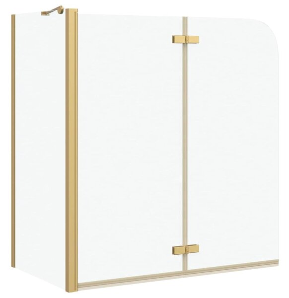 VidaXL Zuhanybeépítés Arany 120 x 68 x 130 cm ESG üveg és alumínium