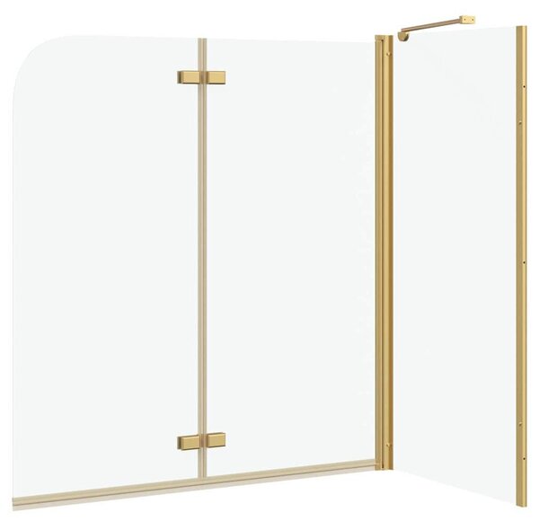 VidaXL Zuhanybeépítés Arany 120 x 68 x 130 cm ESG üveg és alumínium