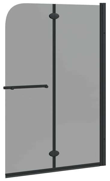 VidaXL Zuhanybeépítés Fekete 95 x 140 cm ESG üveg és alumínium