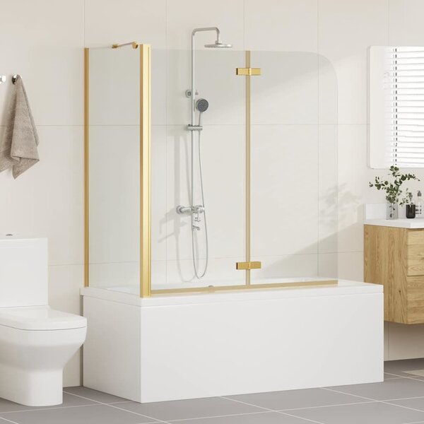VidaXL Zuhanybeépítés Arany 120 x 68 x 130 cm ESG üveg és alumínium