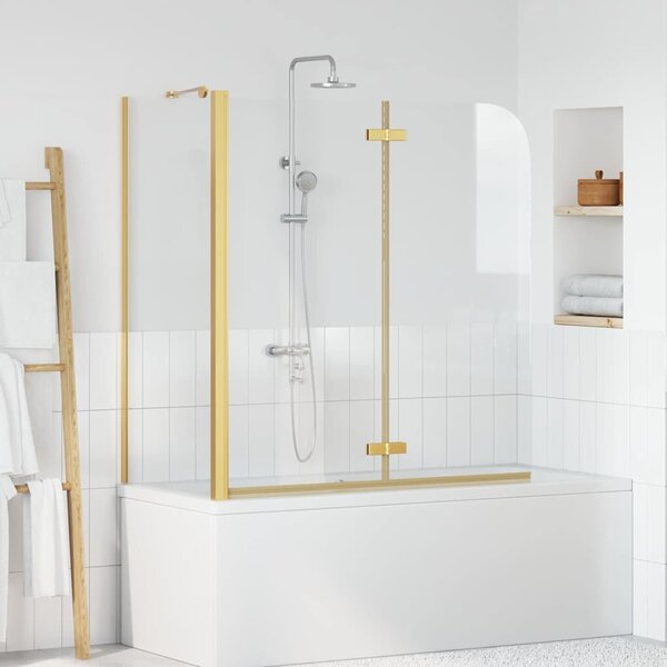 VidaXL Zuhanybeépítés Arany 120 x 68 x 130 cm ESG üveg és alumínium