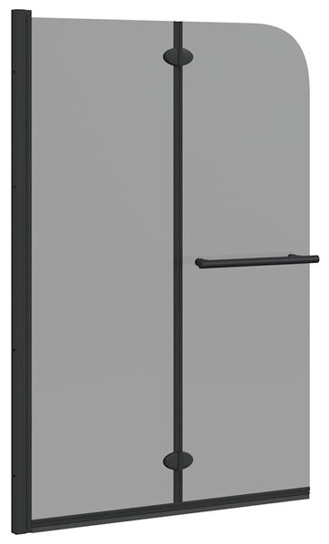 VidaXL Zuhanybeépítés Fekete 95 x 140 cm ESG üveg és alumínium
