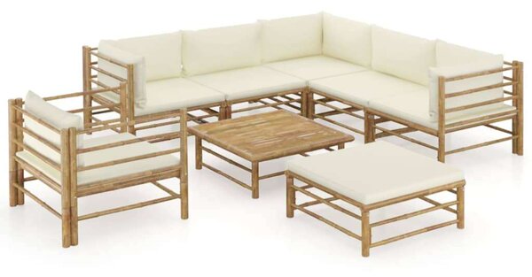 Bambusz Kerti Ülőgarnitúra - 8 részes