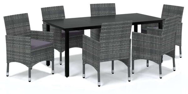 VidaXL Polyrattan Kerti Étkezőgarnitúra - 7 részes